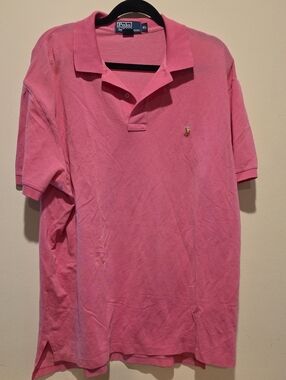 Polo by Ralph Lauren Men’s Pink Classic Short-Sleeve Polo Shirt Pima Cotton Peru